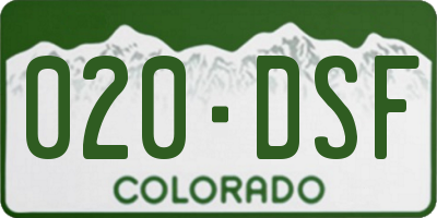 CO license plate 020DSF