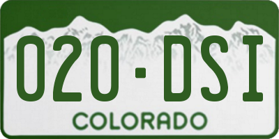 CO license plate 020DSI
