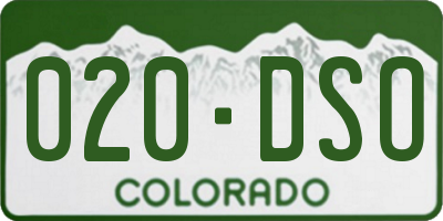 CO license plate 020DSO