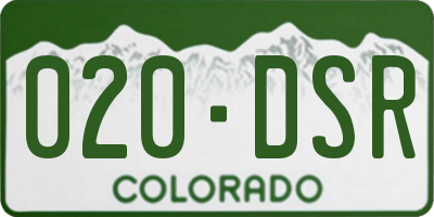 CO license plate 020DSR