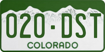 CO license plate 020DST