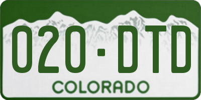 CO license plate 020DTD