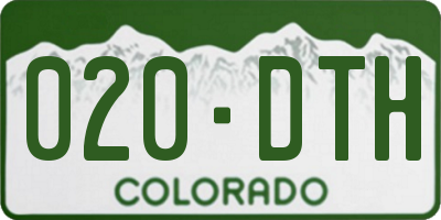 CO license plate 020DTH