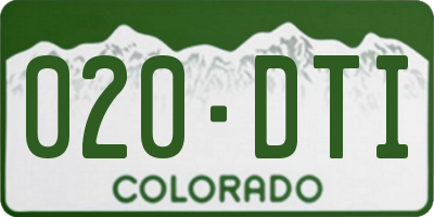CO license plate 020DTI