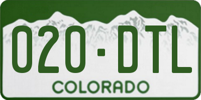 CO license plate 020DTL