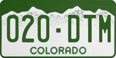 CO license plate 020DTM