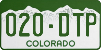 CO license plate 020DTP