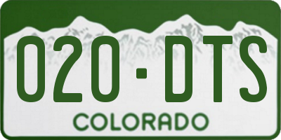 CO license plate 020DTS
