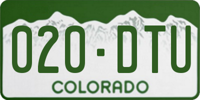 CO license plate 020DTU
