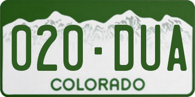 CO license plate 020DUA