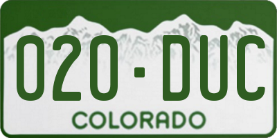 CO license plate 020DUC