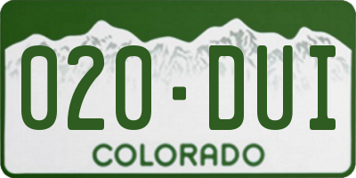 CO license plate 020DUI