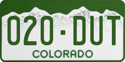 CO license plate 020DUT