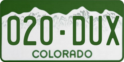 CO license plate 020DUX