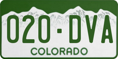CO license plate 020DVA
