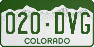 CO license plate 020DVG