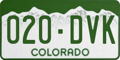 CO license plate 020DVK