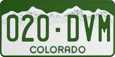 CO license plate 020DVM