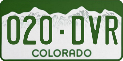 CO license plate 020DVR