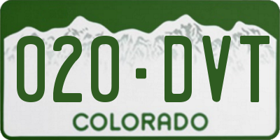 CO license plate 020DVT