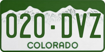 CO license plate 020DVZ