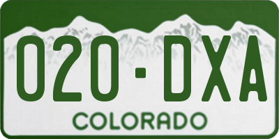 CO license plate 020DXA