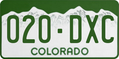 CO license plate 020DXC