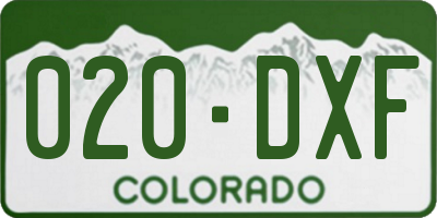 CO license plate 020DXF