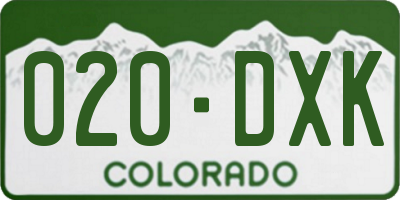 CO license plate 020DXK