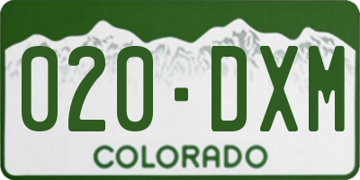 CO license plate 020DXM