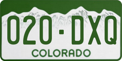 CO license plate 020DXQ