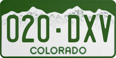 CO license plate 020DXV