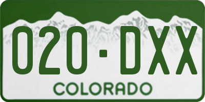 CO license plate 020DXX