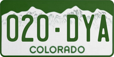 CO license plate 020DYA