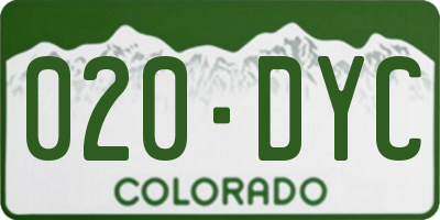 CO license plate 020DYC
