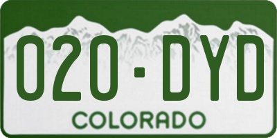 CO license plate 020DYD
