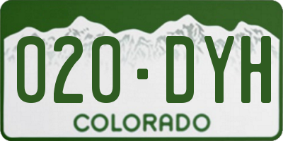 CO license plate 020DYH