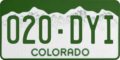 CO license plate 020DYI