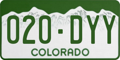 CO license plate 020DYY