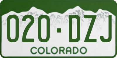 CO license plate 020DZJ