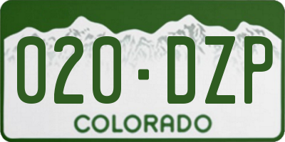 CO license plate 020DZP