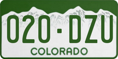 CO license plate 020DZU