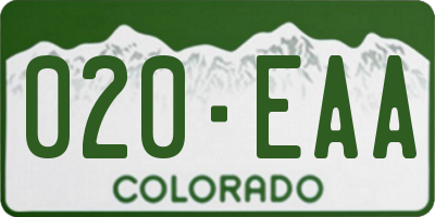 CO license plate 020EAA