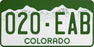 CO license plate 020EAB
