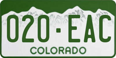 CO license plate 020EAC