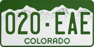 CO license plate 020EAE