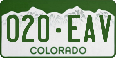 CO license plate 020EAV