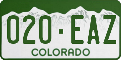 CO license plate 020EAZ