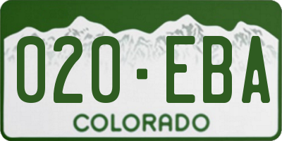 CO license plate 020EBA