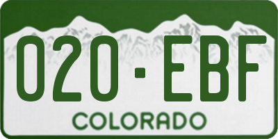 CO license plate 020EBF